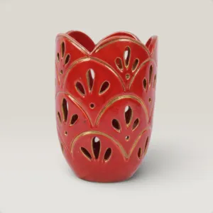 Handmade Ceramic Candle Holder for Table and Home Decor