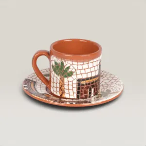 Handmade Ceramic Turkish Coffee Cup for Table and Home Decor