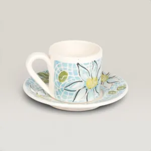 Handmade Ceramic Turkish Coffee Cup for Table and Home Decor