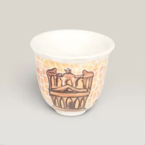 Handmade Ceramic Arabic Coffee Cup with Custom Size Options