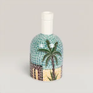 Handmade Ceramic Oil Jar for Table and Home Decor - 8x17cm