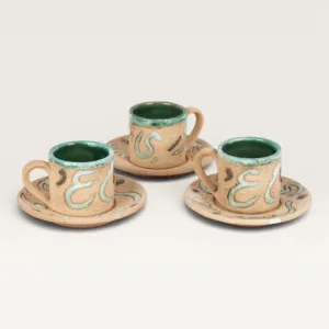 Handmade Ceramic Turkish Coffee or Tea Cup with Custom Size Options