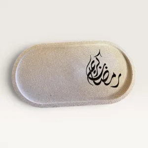 Handmade Grey Concrete Ramadan Coffee Serving Plate