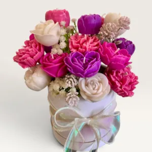 Handmade Mixed Floral Scented Candle Bouquet for Home Décor and Gifting