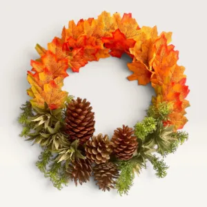 Handcrafted Autumn Floral Wreath with Pinecone Accents