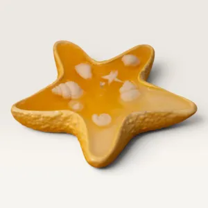 Handmade Star Shaped Natural Candle in Yellow – 50 g