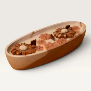 Handmade Boat Shaped Scented Candle in Taupe – 170 g