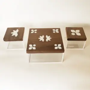 Urouq 3-Box Botanical Gift Set with Walnut Lids