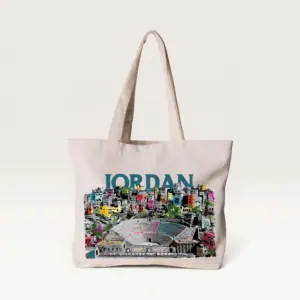 Jordan Roman Theatre Amman Collage Canvas Tote Bag – 42 x 36 cm