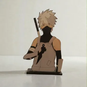 Large Handcrafted Kakashi Anime Wooden 2D Figure 35x15 cm