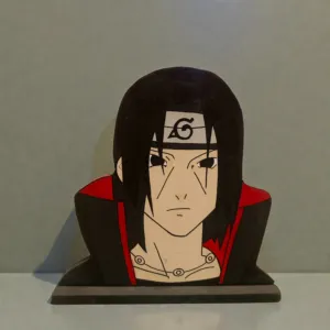 Handcrafted Itachi Anime Wooden 2D Figure 20x20 cm