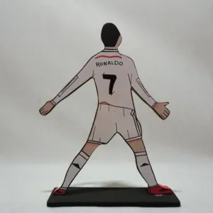 Cristiano Ronaldo Wooden Football Figure with Size Options