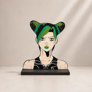 Handcrafted Jolyne Cujoh Anime Wooden 2D Figure 21x20 cm