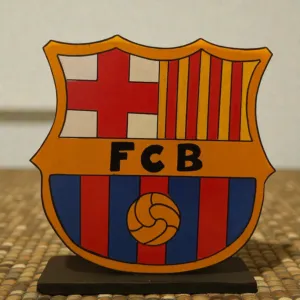 Handcrafted Barcelona Wooden Logo Figure with Multiple Size Options