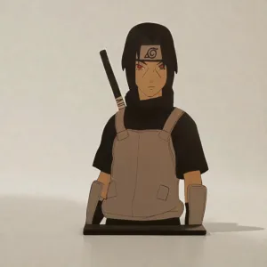 Large Handcrafted Itachi Anime Wooden 2D Figure 35x15 cm
