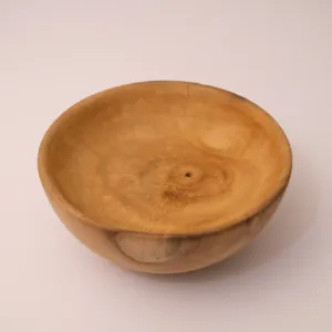 Low Wide Paulownia Wood Bowl in Natural Artisan Finish