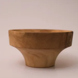 Wide Paulownia Wood Bowl with Soft Rounded Profile