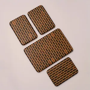 Walnut and Lemon Wood Serving Board Set 4 Pieces