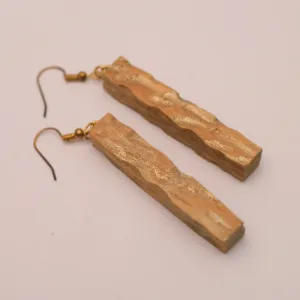 Natural Branch Wood Earrings with Organic Texture