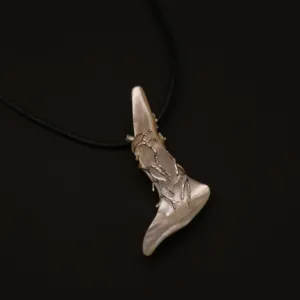 Hand-Carved Wing Mother-of-Pearl Pendant Necklace on Cord, 43 cm