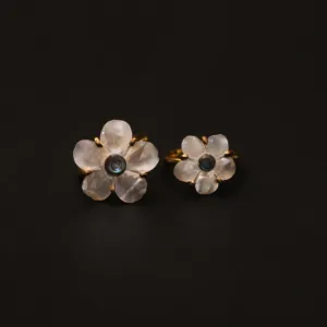 Green Cherry Blossom Ring in Mother-of-Pearl Abalone and Copper Free Size