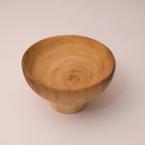 Small Round Paulownia Wood Bowl in Natural Finish