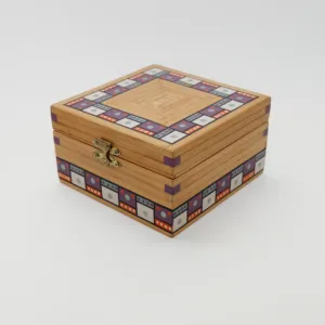 Handmade Wooden Keepsake Box with Mosaic Tile Detail