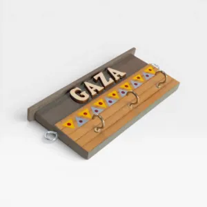 Personalized Wooden Gaza Angled City Wall Key Holder - 12 x 6 cm