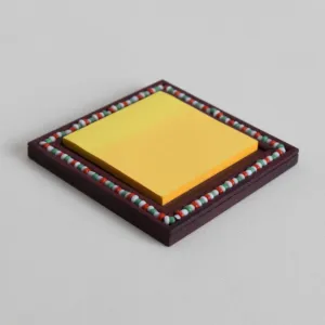 Floral Square Magnetic Notepad with Yellow Notes - 7 x 7 cm