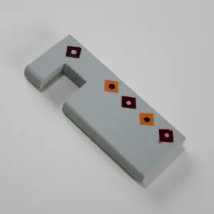 Wooden Light Grey Red Diamond Phone Stand - 6 x 2.5 cm