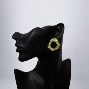 Handmade Black and Gold Polymer Clay Drop Earrings