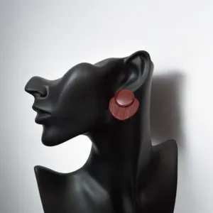 Handmade Burgundy Smooth Polymer Clay Drop Earrings