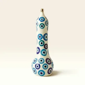Handmade Sky Water Ceramic Minaret Decorative Object, 27 cm
