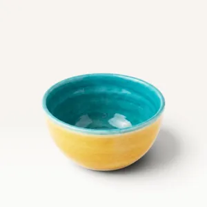 Handmade Yellow Ceramic Bowl for Snacks and Serving, Ø8x5 cm