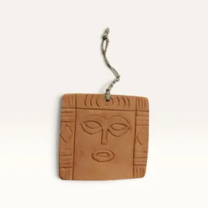 Handmade Pinkish Red Pottery Hanging with Petra Heritage Design, 20 cm