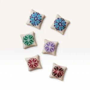 Handmade Embroidered Heritage Magnet with Colorful Motifs, 10 cm