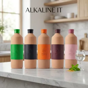 Handmade Modern Matara Clay Water Bottle with Grip 850ml