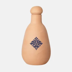 Navy Olla Clay Bottle Handmade (Calligraphy or Pattern) - 800 ml