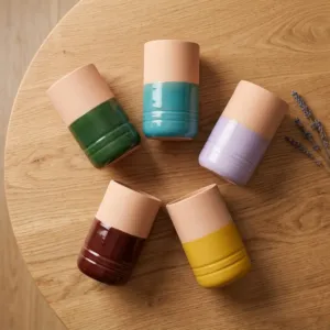 Handmade Clay Alkaline Water Cup Multicolor Ceramic 200ml
