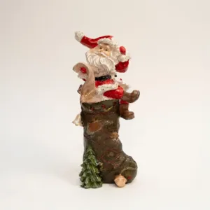 Santa’s Shoe Stop - Holiday Gypsum Marble Decor Sculpture - 20x7 cm