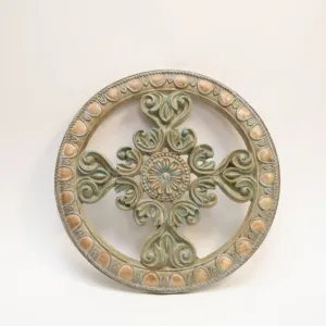 Circle of Grace - Round Gypsum Marble Sculpture - 35x35 cm