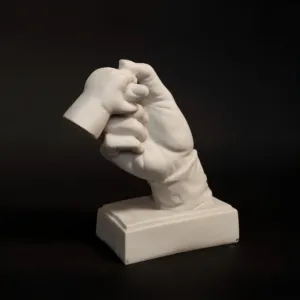Bond - Artistic Gypsum Marble Sculpture - Symbolic Form - 17x12 cm