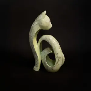 Twisted - Modern Gypsum Marble Abstract Sculpture - 26x13 cm