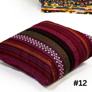 Handcrafted Bedouin Cushion Cover - Square Woven Design - 43x43 cm