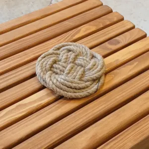 Handcrafted Braided Jute Coaster - Natural Fiber Table Mat - Ø14 cm