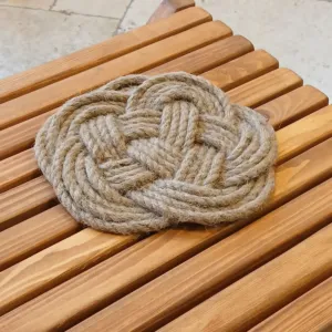Handcrafted Braided Jute Coaster - Large Round - Ø21 cm
