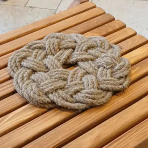 Handcrafted Braided Jute Coaster - Large Round Mat - Ø23 cm