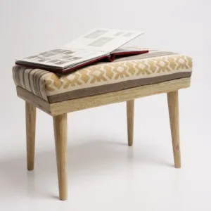 Modern Bench - Teak Wood Cushioned Seating Design - 51x35x59 cm