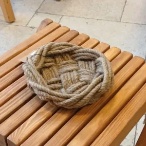 Handcrafted XL Jute Bowl - Natural Fiber Decorative Storage - 20x11 cm