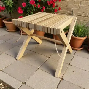 Teak Trap Table - Compact Wooden Side Table - (5-7) Kg - 40x45x40 cm